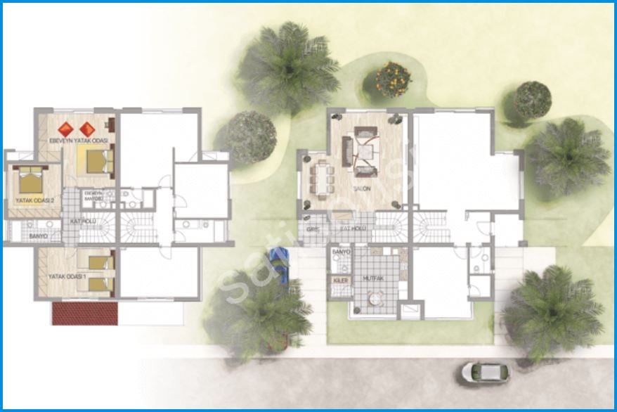 Palm City Modern — 3+1 plan çizimi