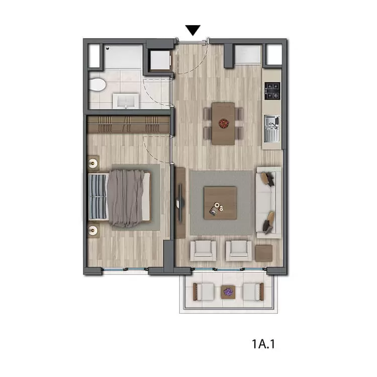 Viamar Mimosa — 1 66.0-66.0m² plan çizimi