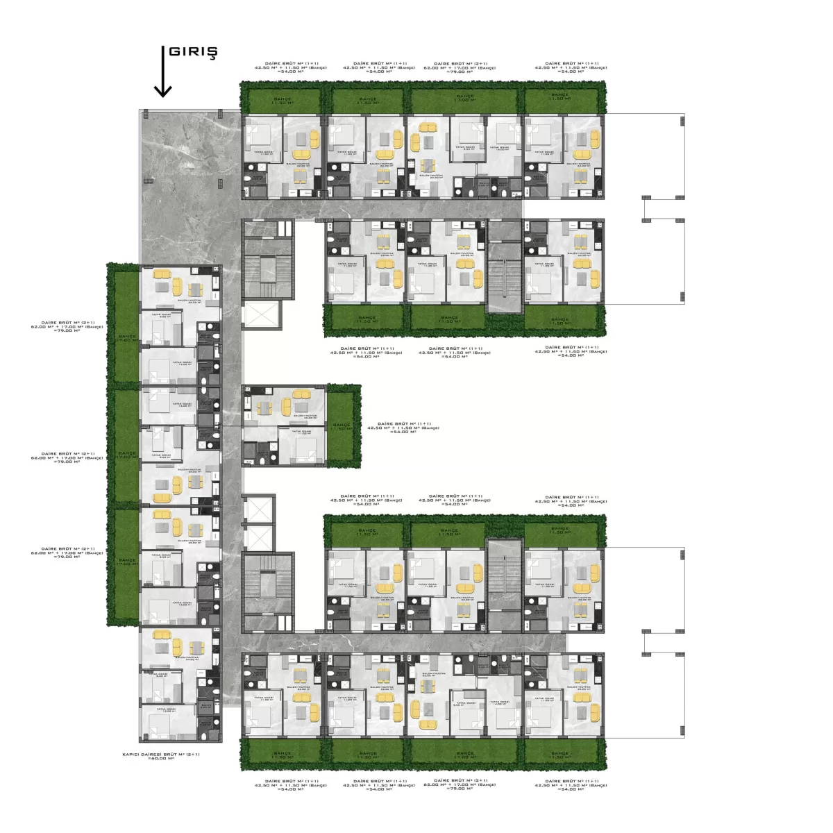 The Love Collection — 1 90.0-143.0m² plan çizimi