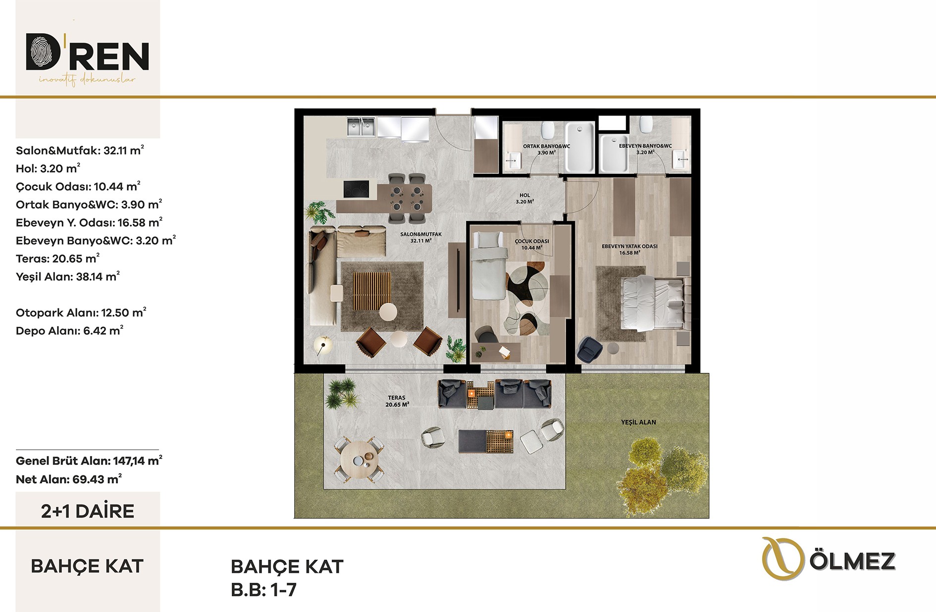 D'ren — 2+1 plan çizimi