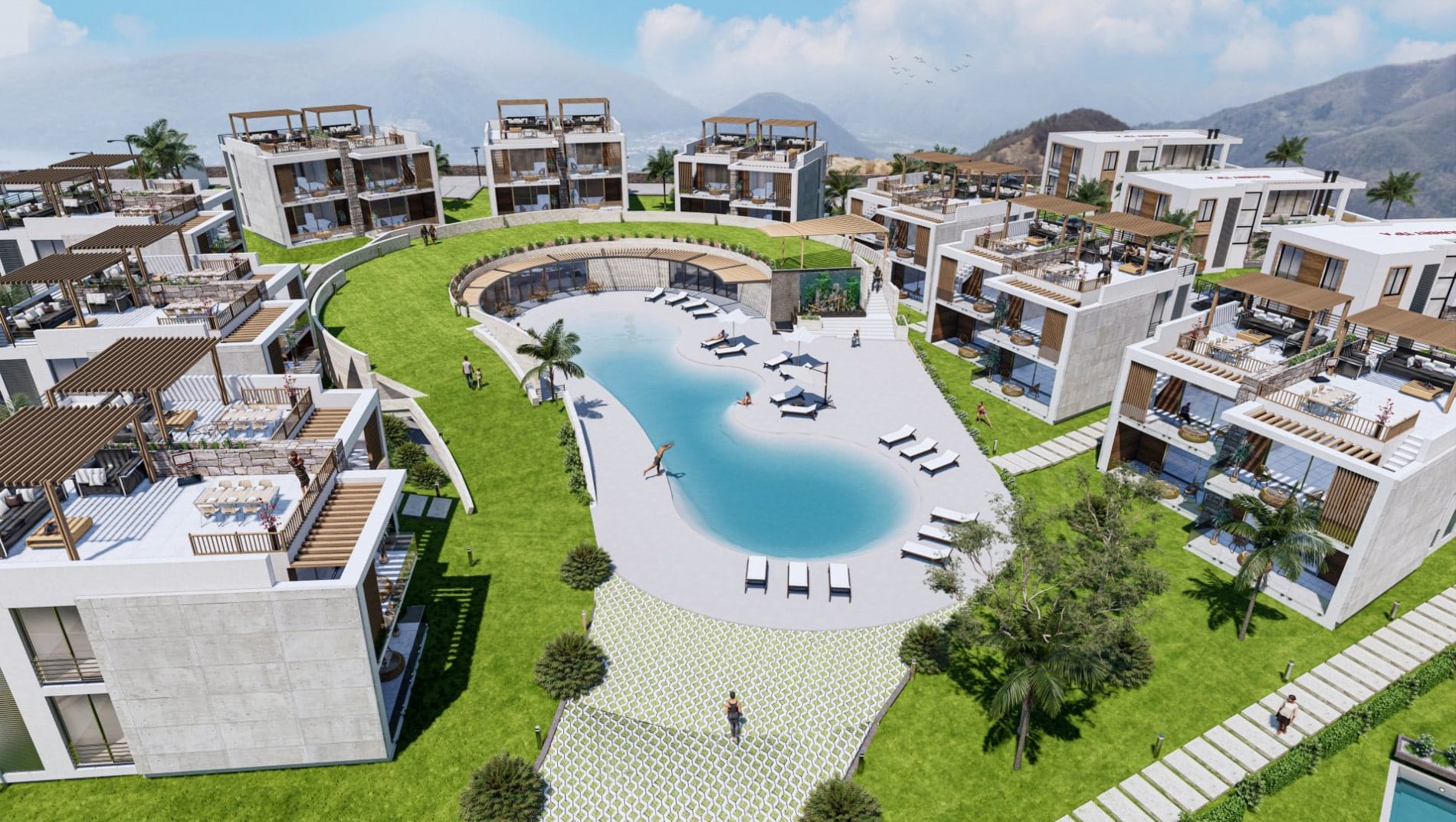 Bahçeli konut projesi: Sunsetbay — Bahçeli, Girne