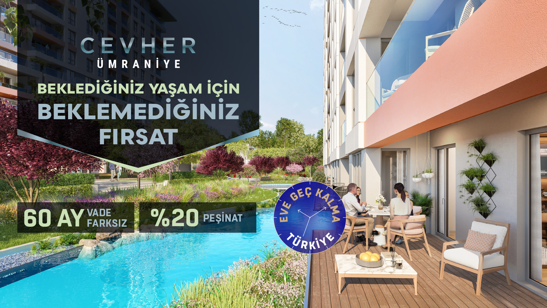 Sur Yapı - Cevher Ümraniye de 60 ay vade %20 peşinat kampanyası